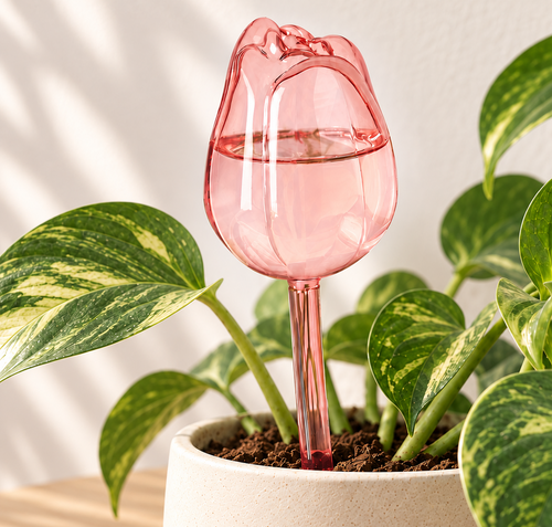Rosa Spire-vanner i en keramikkpotte. Miljøillustrasjon; plante og potte følger ikke med.